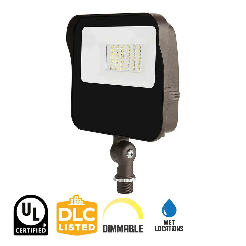 27W/20W/15W/11W Power Adjustable-5000K/4000K/3000K CCT Adjustable-AC 120~277V-Knuckle Mount-Max 3,800 Lm-Flood Light Platinum Line-01
