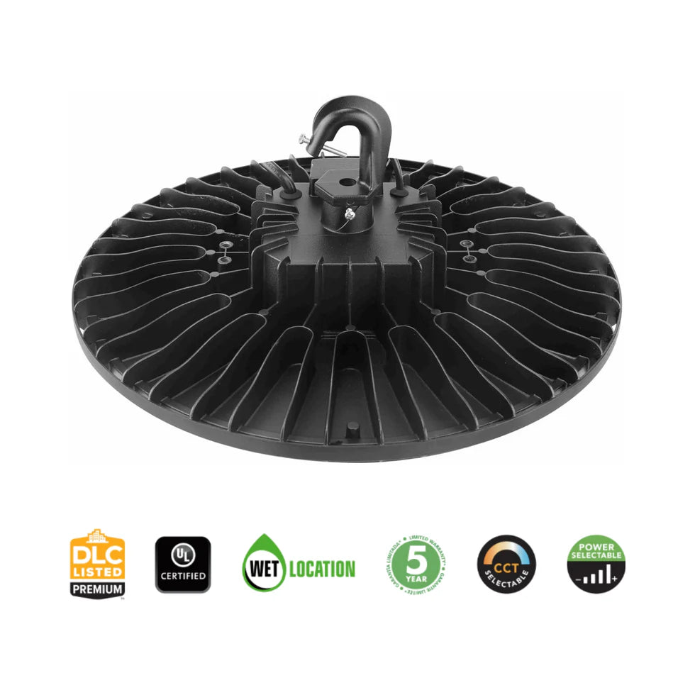 230W/184W/138W/92W Power Adjustable-5000K/4000K CCT Adjustable-AC 120~277V-Max 36,000 Lm-UFO High Bay Light Platinum Line-01
