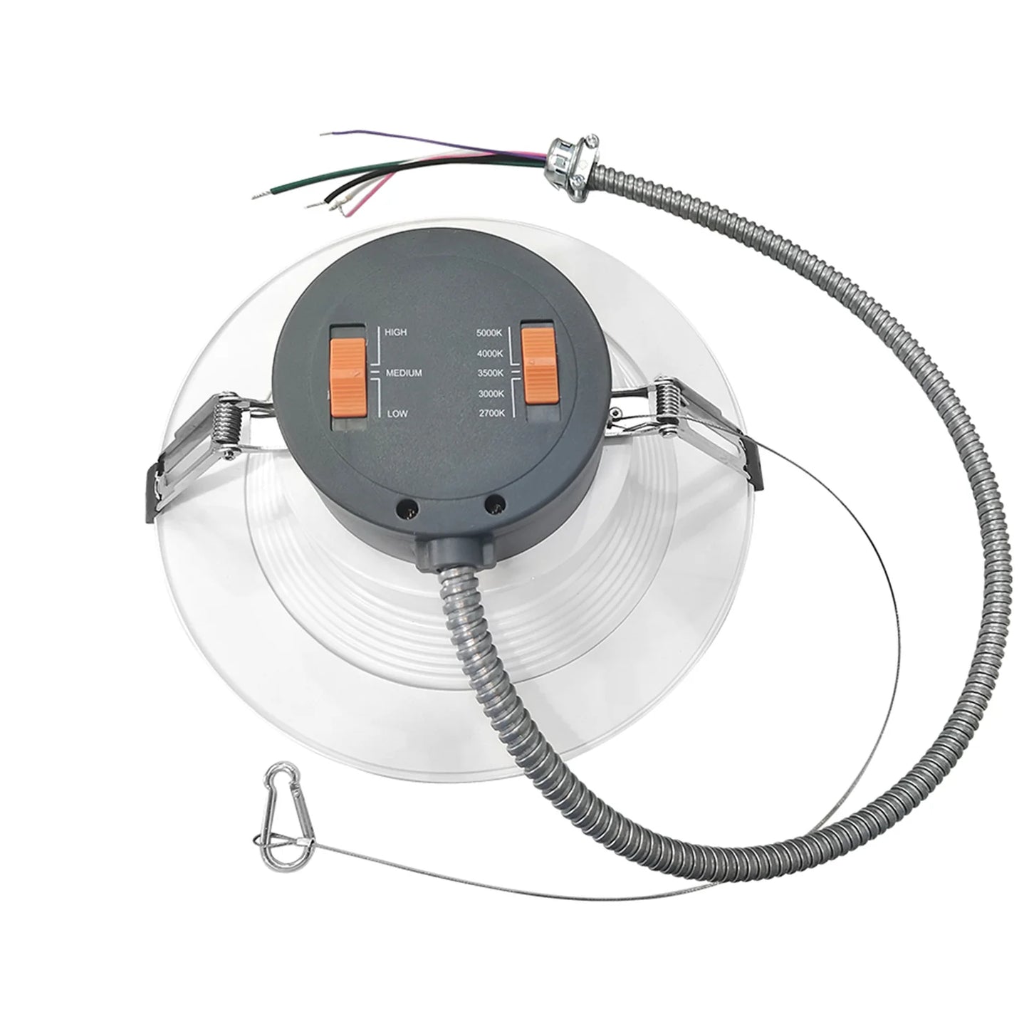 6"-22W/17W/12W Power Select-able-5000K/4000K/3500K/3000K/2700K CCT Adjustable-AC 120~277V-Max 1,760 Lm-Commercial Downlight Titanium Line-02 (6pcs Package)